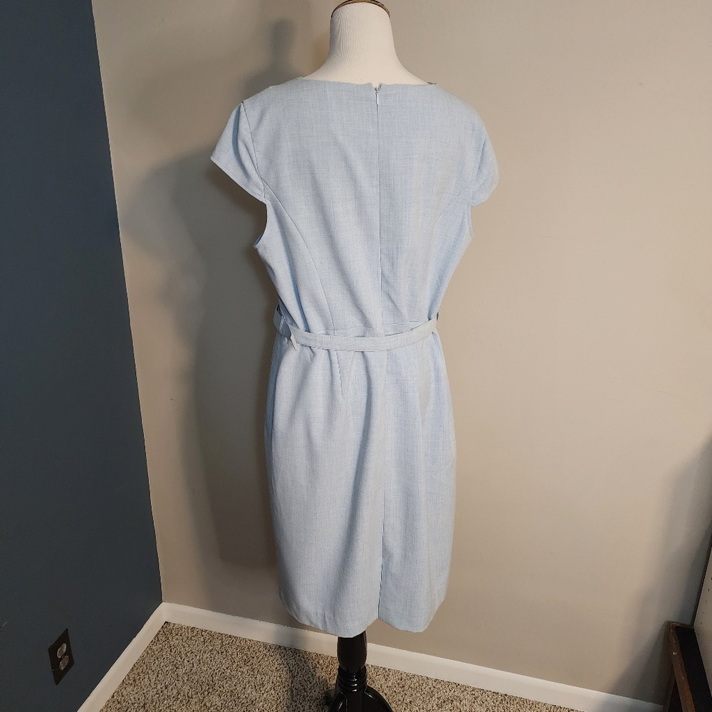 Calvin Klein Light Blue Midi Dress with Belt - Picture 6 of 10
